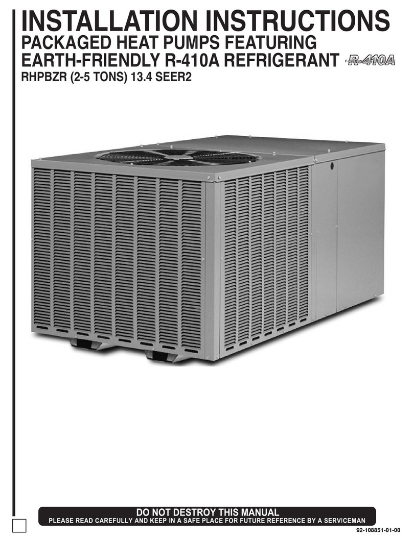 Ruud RHPBZR Series installation instructions