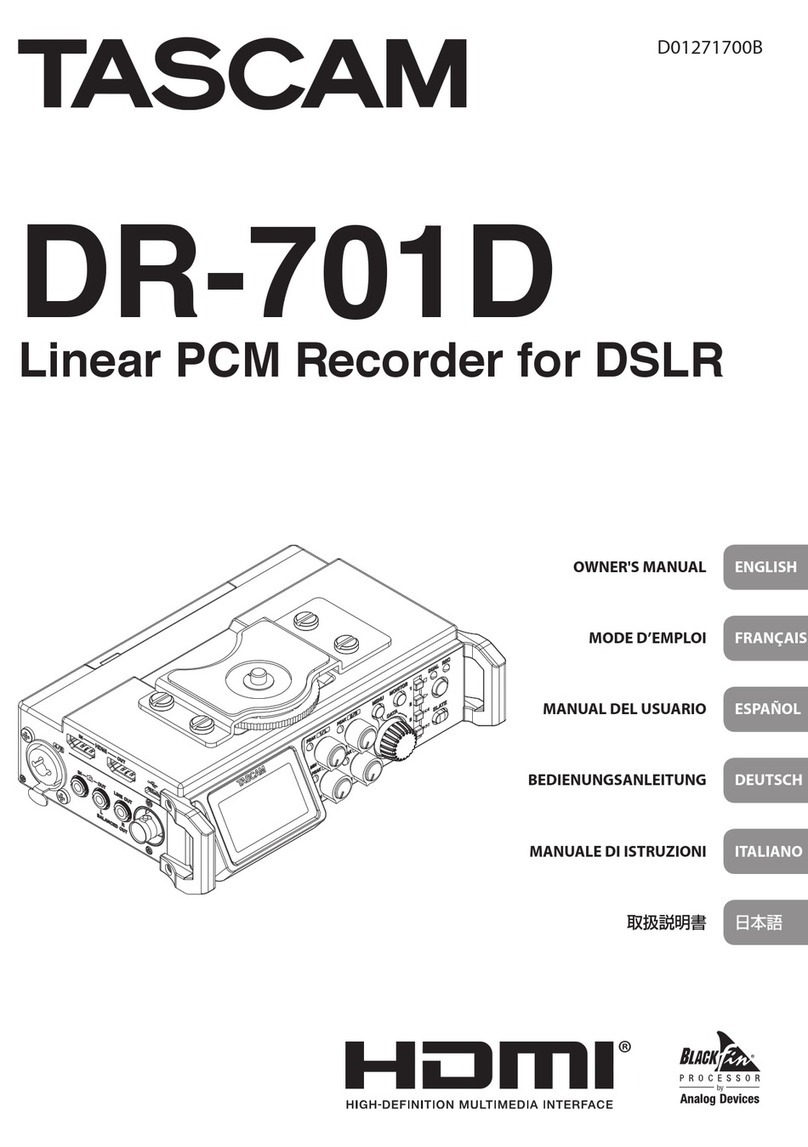 Tascam DR-701D owner's manual