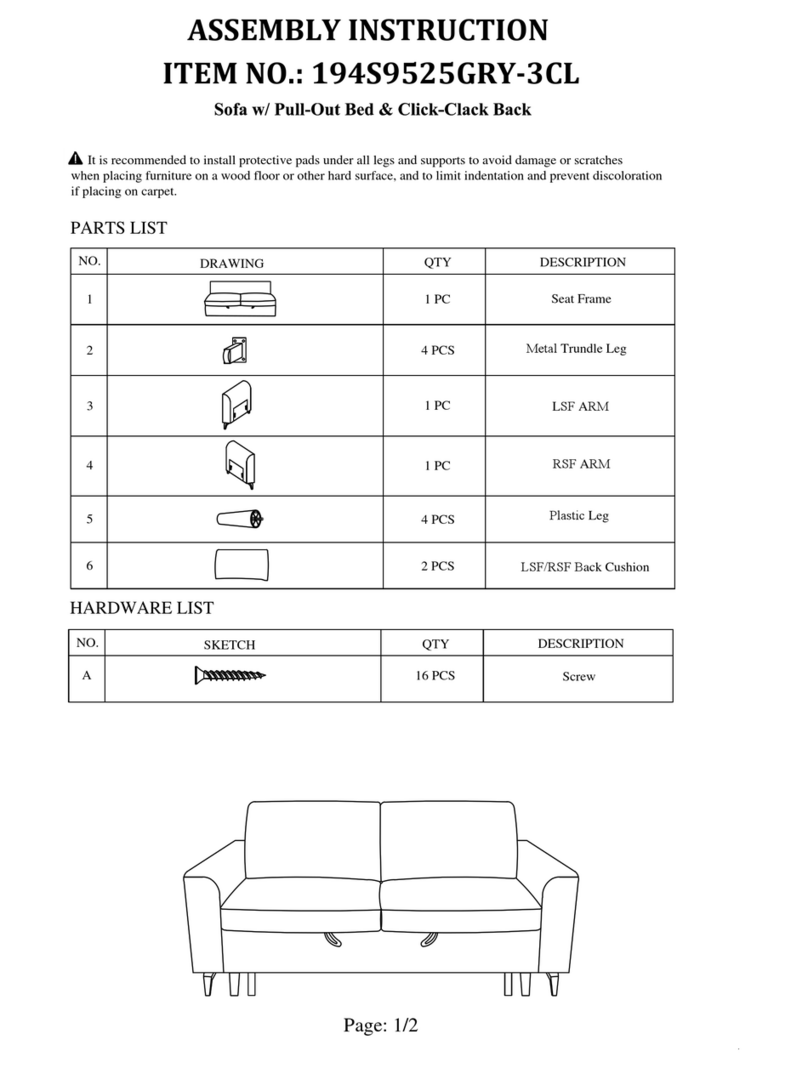 overstock 194S9525GRY-3CL Assembly instruction