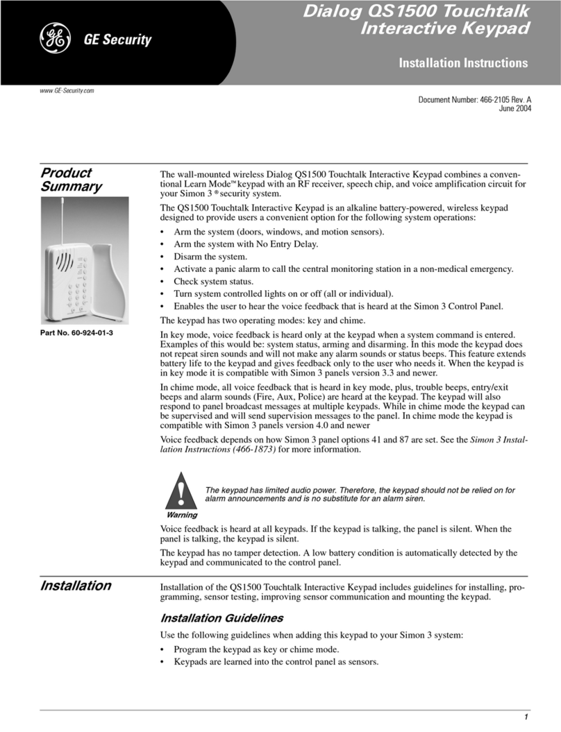 GE Dialog QS1500 00 Touchtalk User manual GE Dialog QS1500 00 Touchtalk User manual