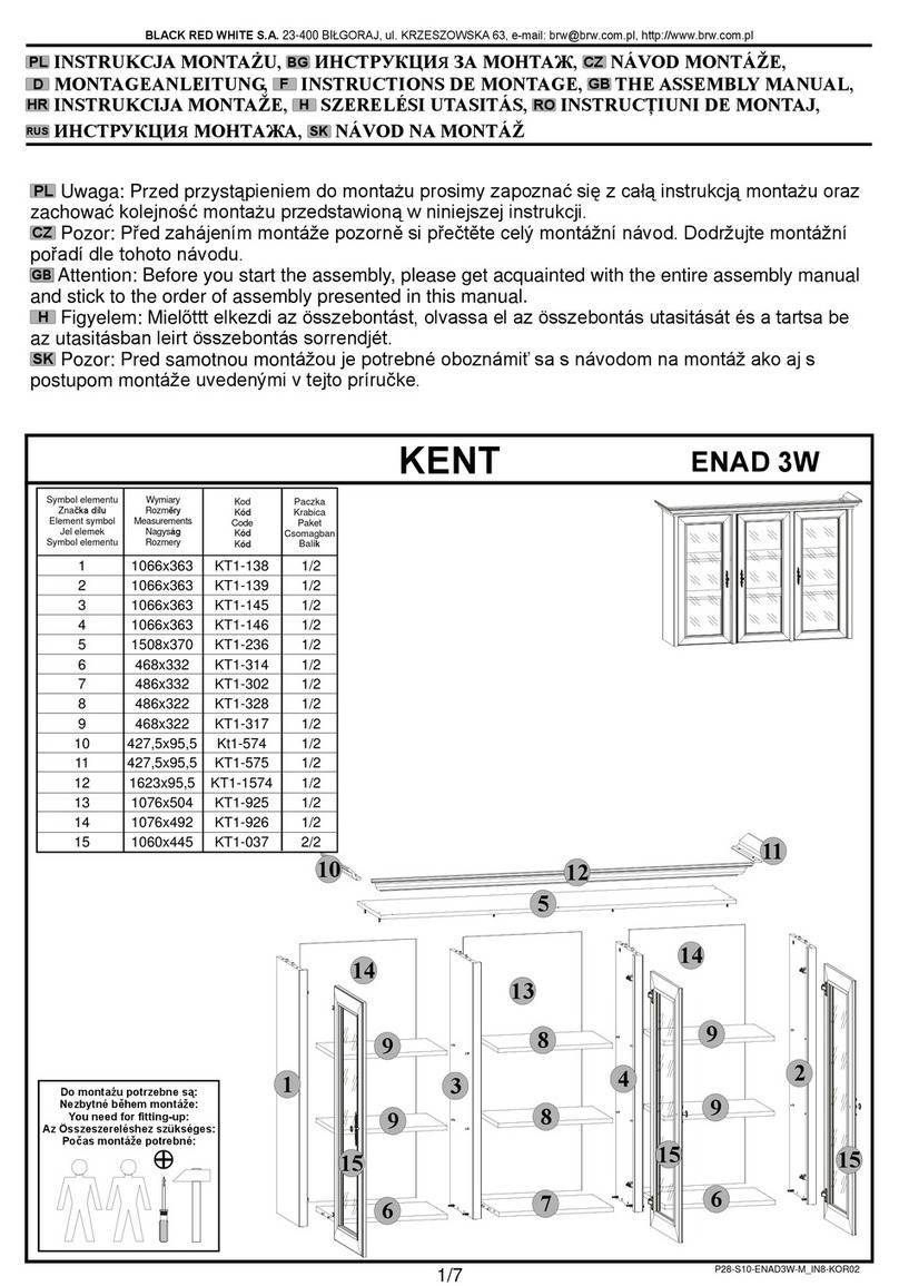 BLACK RED WHITE KENT ENAD3W Assembly manual