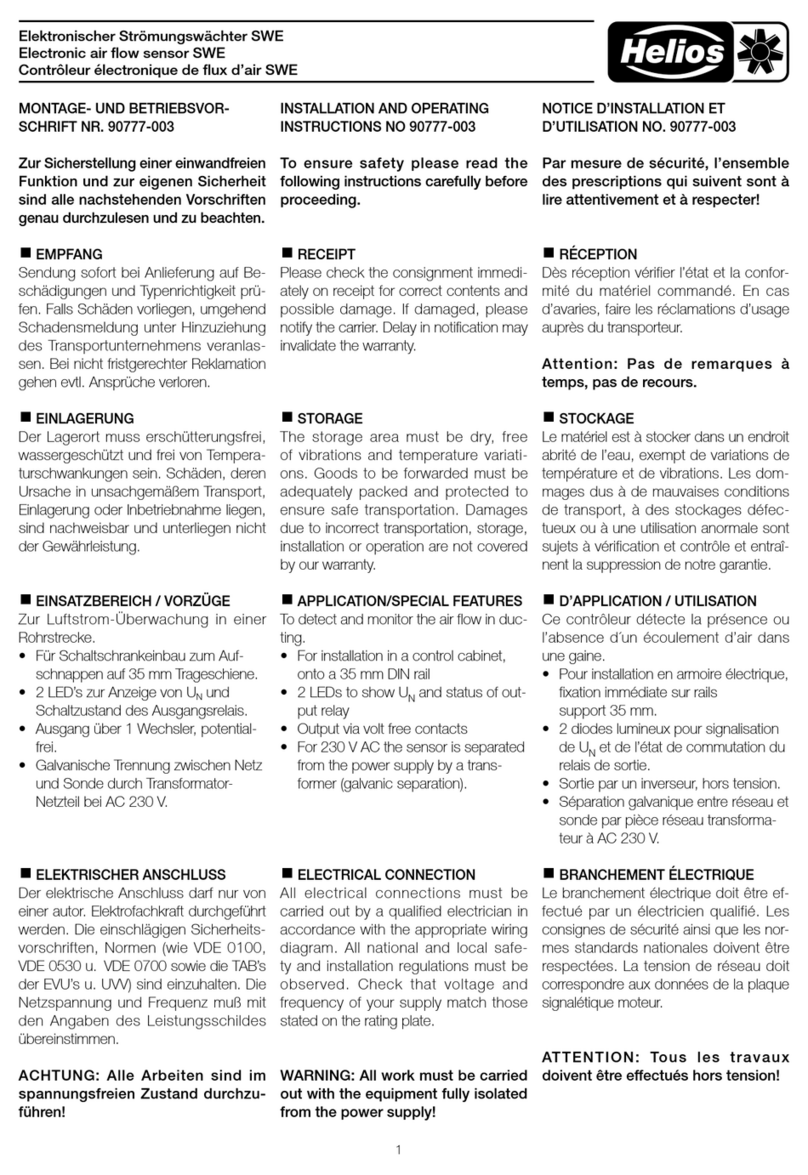 Helios SWE Installation and operating instructions