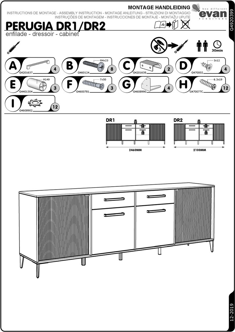 Evan furniture PERUGIA DR1 Assembly instruction Evan furniture PERUGIA DR1 Assembly instruction