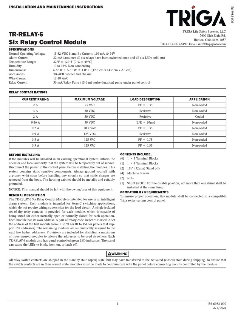 TRIGA TR-RELAY-6 Installation and maintenance instructions