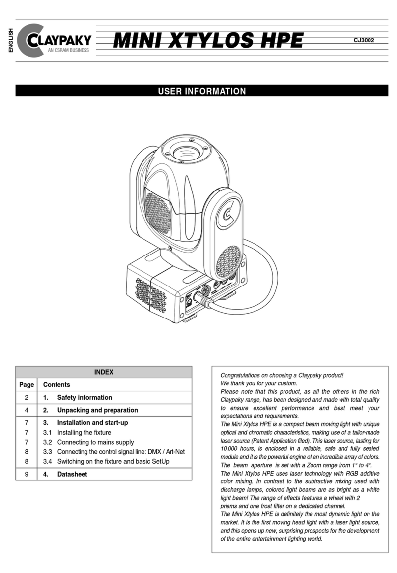 Osram Claypaky MINI XTYLOS HPE Operation manual