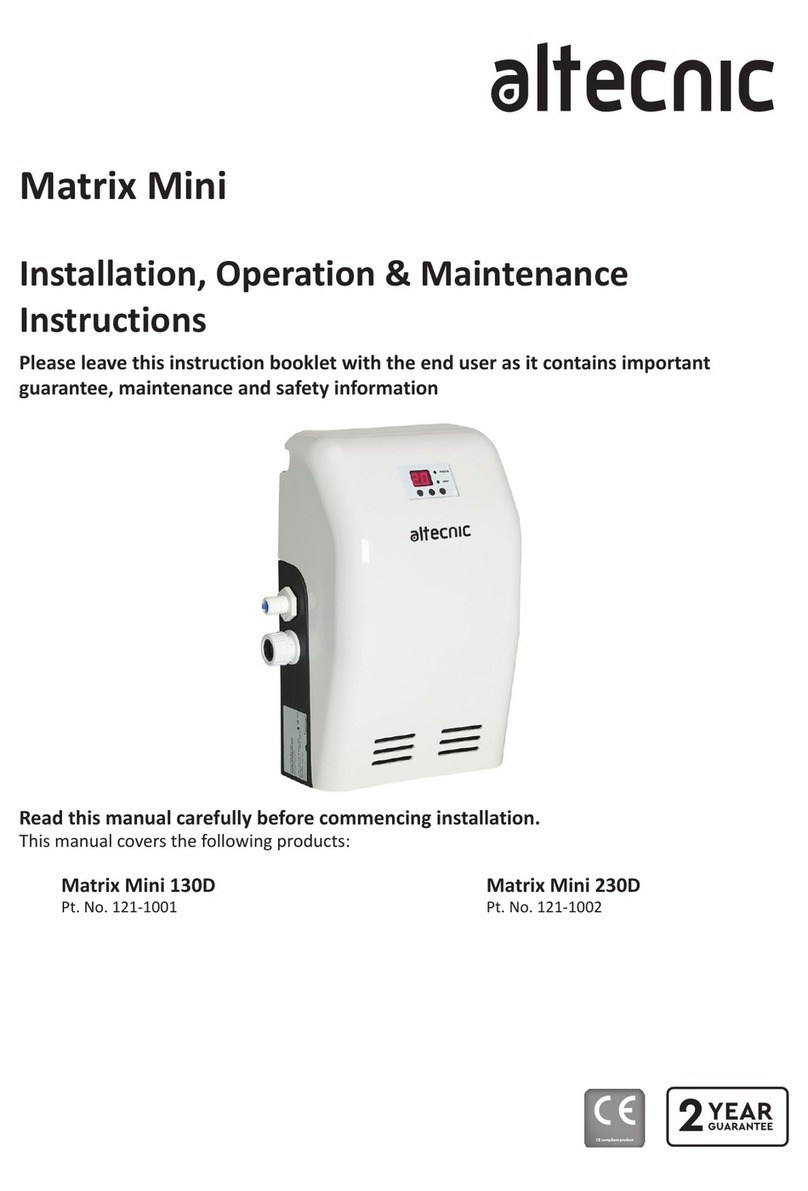 Altecnic Matrix Mini 130D Installation, operation & maintenance instructions