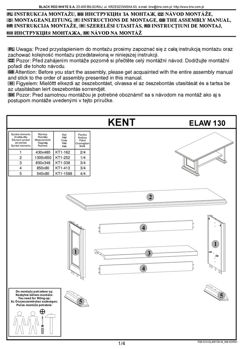 BLACK RED WHITE KENT ELAW 130 Assembly manual BLACK RED WHITE KENT ELAW 130 Assembly manual