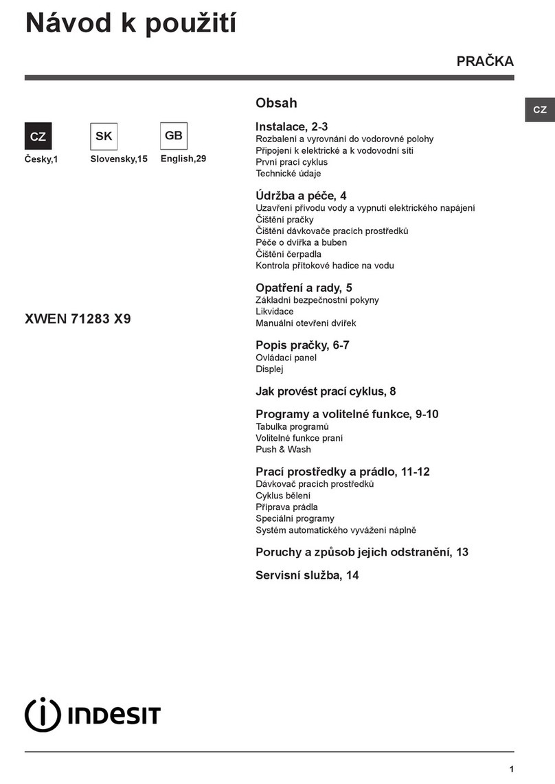 Indesit XWEN 71283 X9 Instructions for use