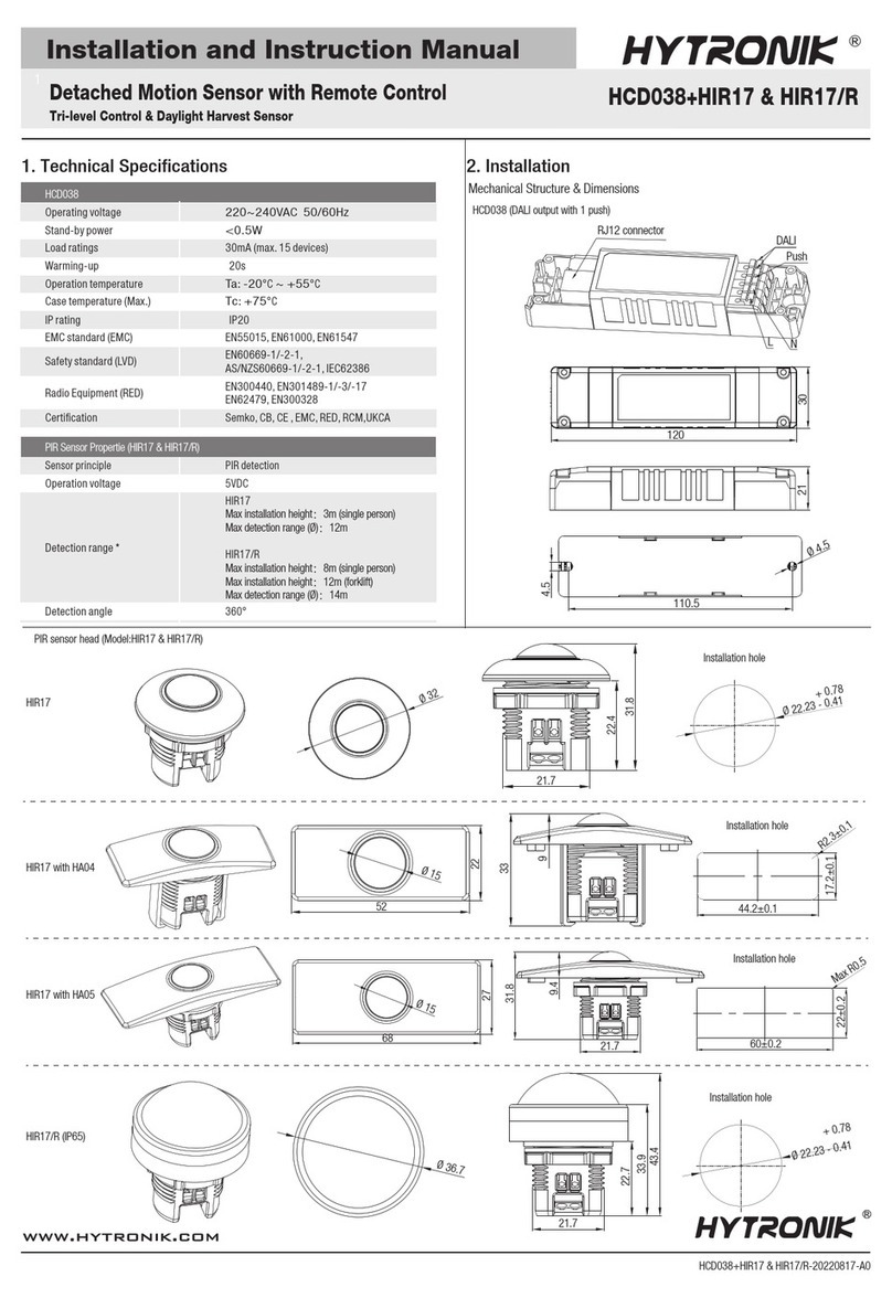 Hytronik HCD038+HIR17 Quick guide
