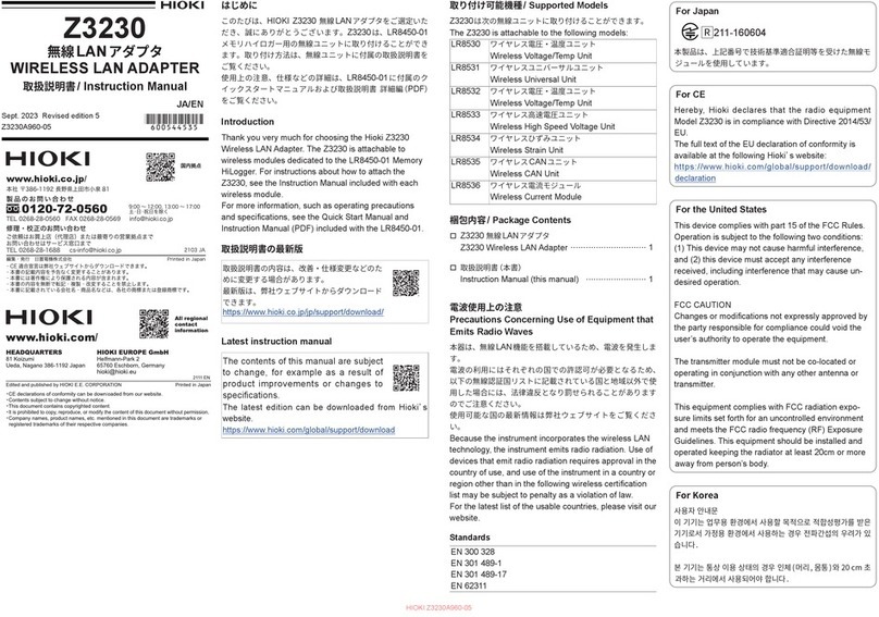 Hioki Z3230 User manual