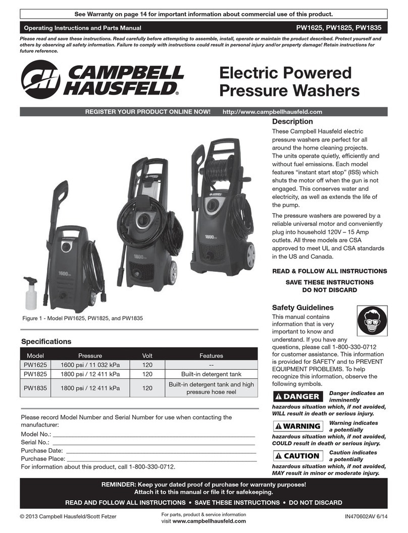 Campbell Hausfeld PW1825 Service manual