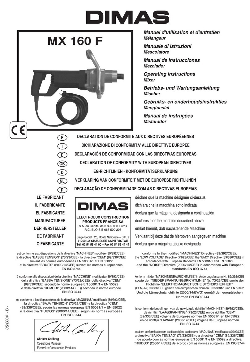 Dimas MX 160 F operating instructions