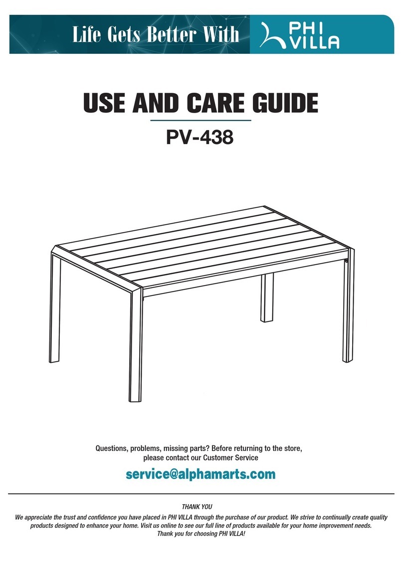 PHI VILLA PV-438 Use and care guide