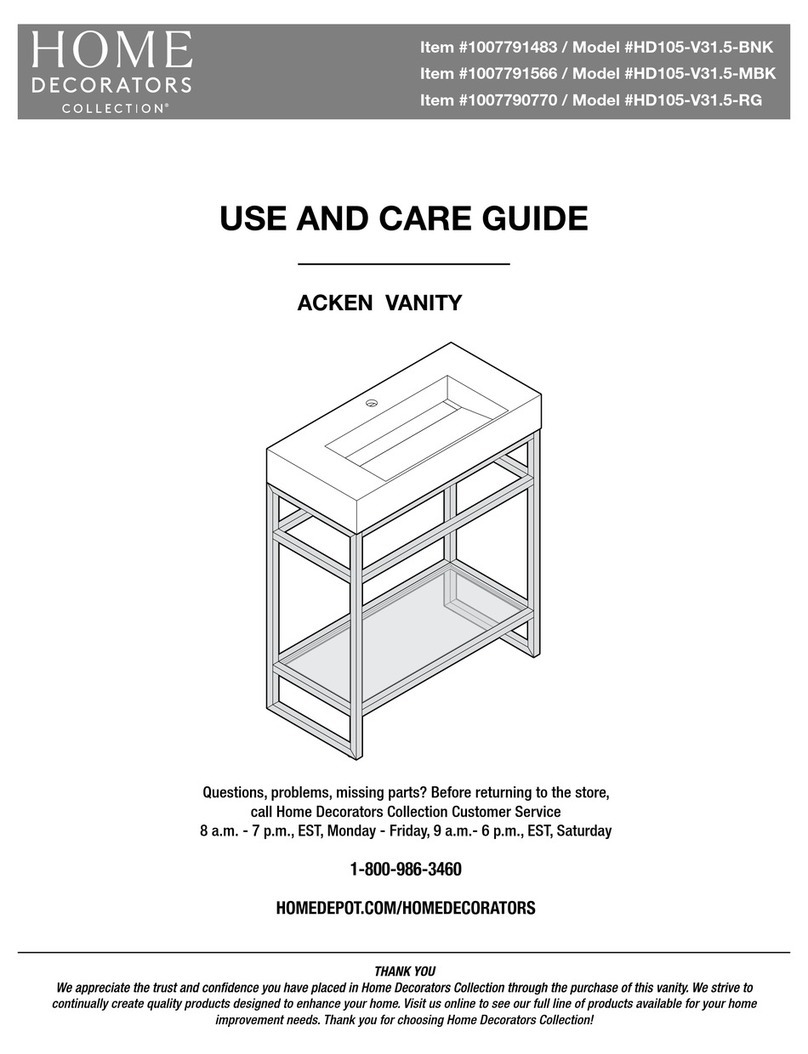 Home Decorators Collection ACKEN HD105-V31.5-BNK Use and care guide