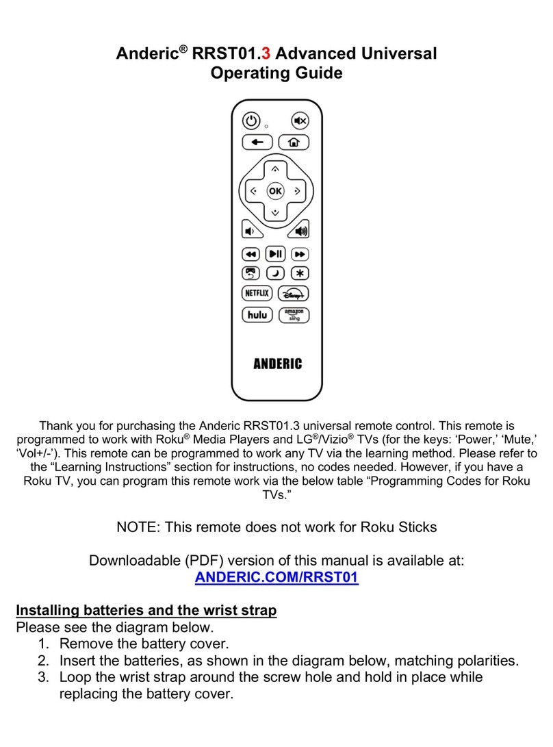 Anderic RRST01.3 operating guide