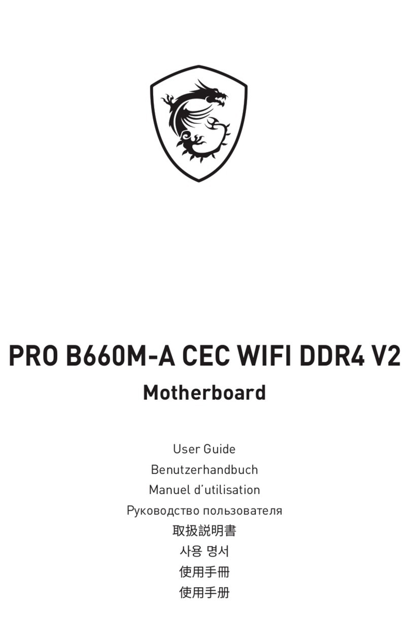 MSI PRO B660M-A CEC WIFI User manual