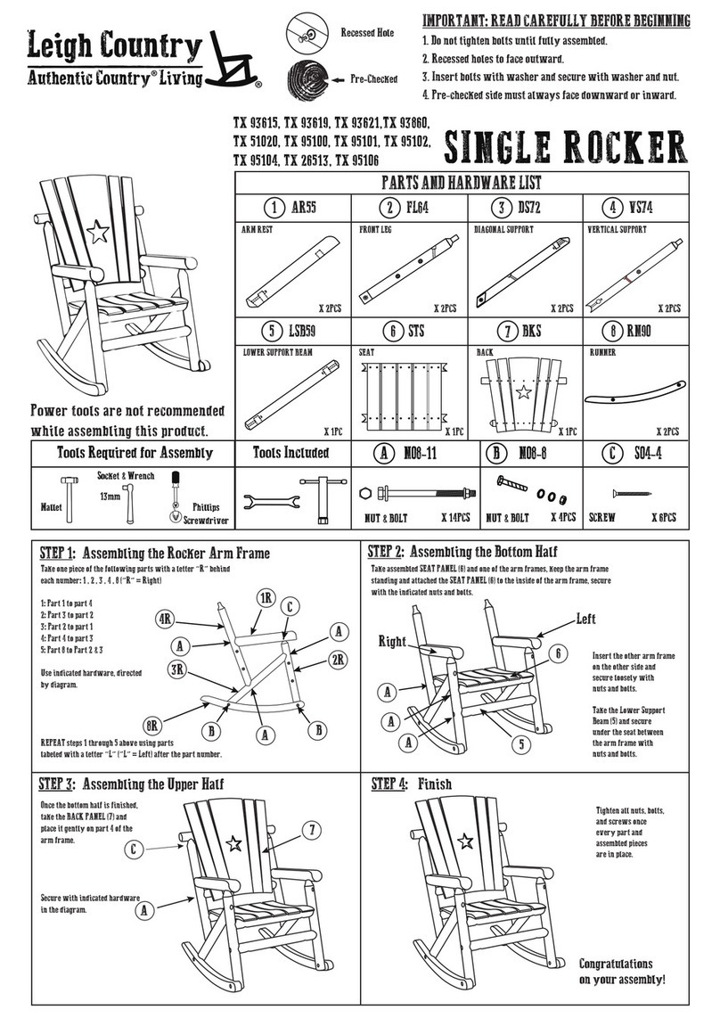 Leigh Country SINGLE ROCKER quick start guide Leigh Country SINGLE ROCKER quick start guide