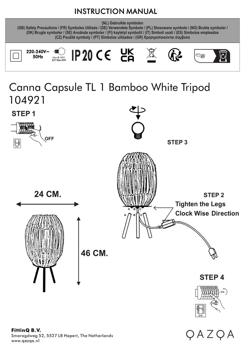 Qazqa Canna Capsule TL 1 Bamboo White Tripod User manual