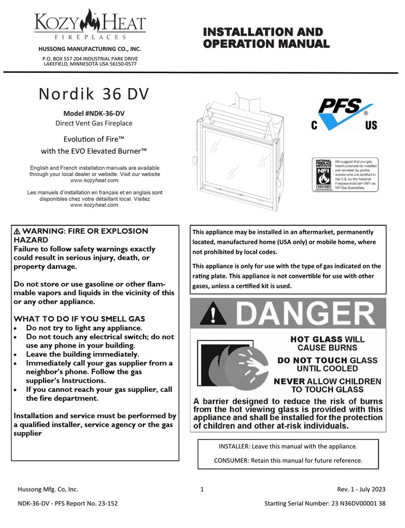 kozy heat Nordik 36 DV Installation and operation manual kozy heat Nordik 36 DV Installation and operation manual