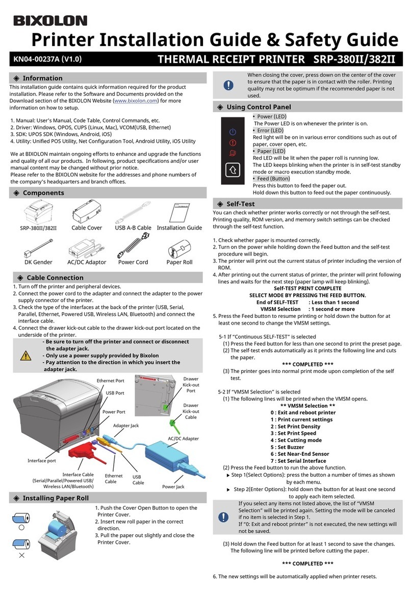 BIXOLON SRP-382II Installation and operating manual