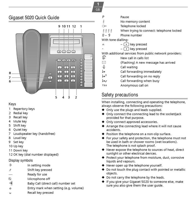 Gigaset Gigaset 5020 quick guide