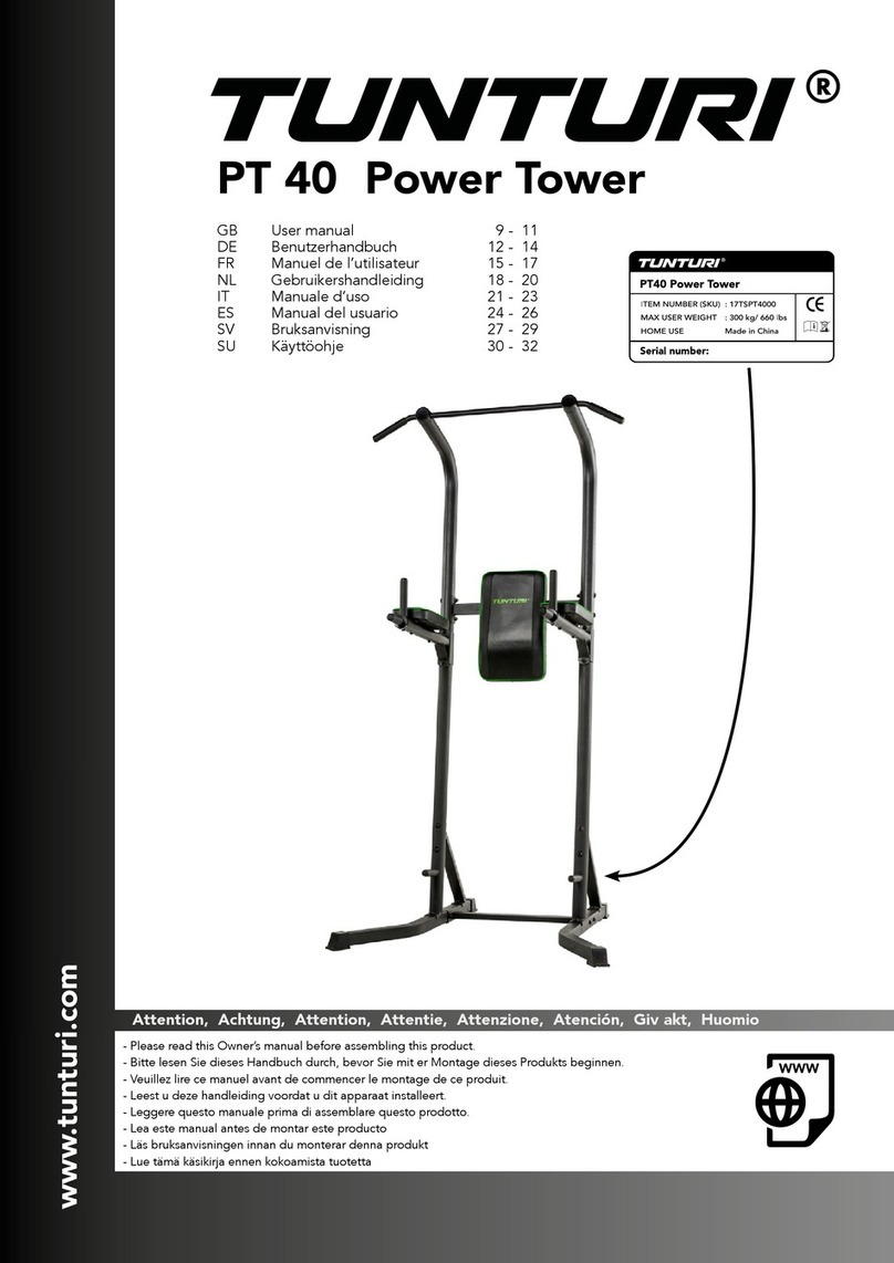 Tunturi PT 40 User manual Tunturi PT 40 User manual