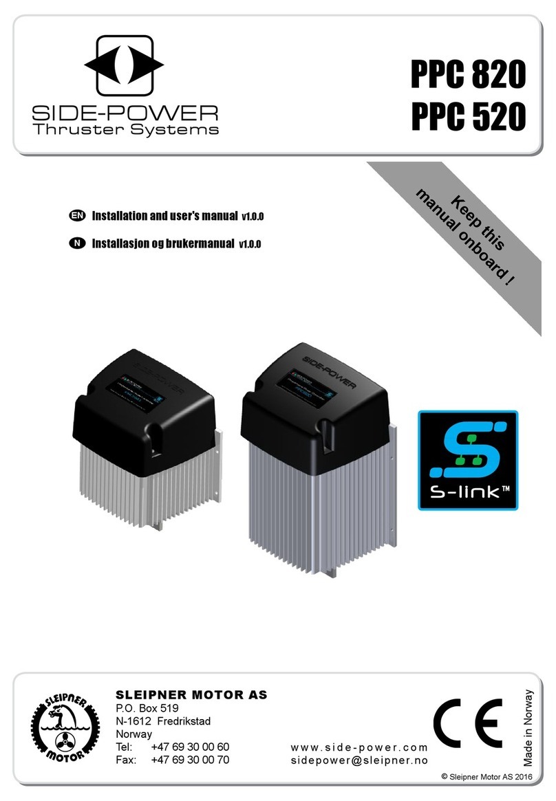 SLEIPNER MOTOR AS Side-Power PPC 820 Installation and user manual