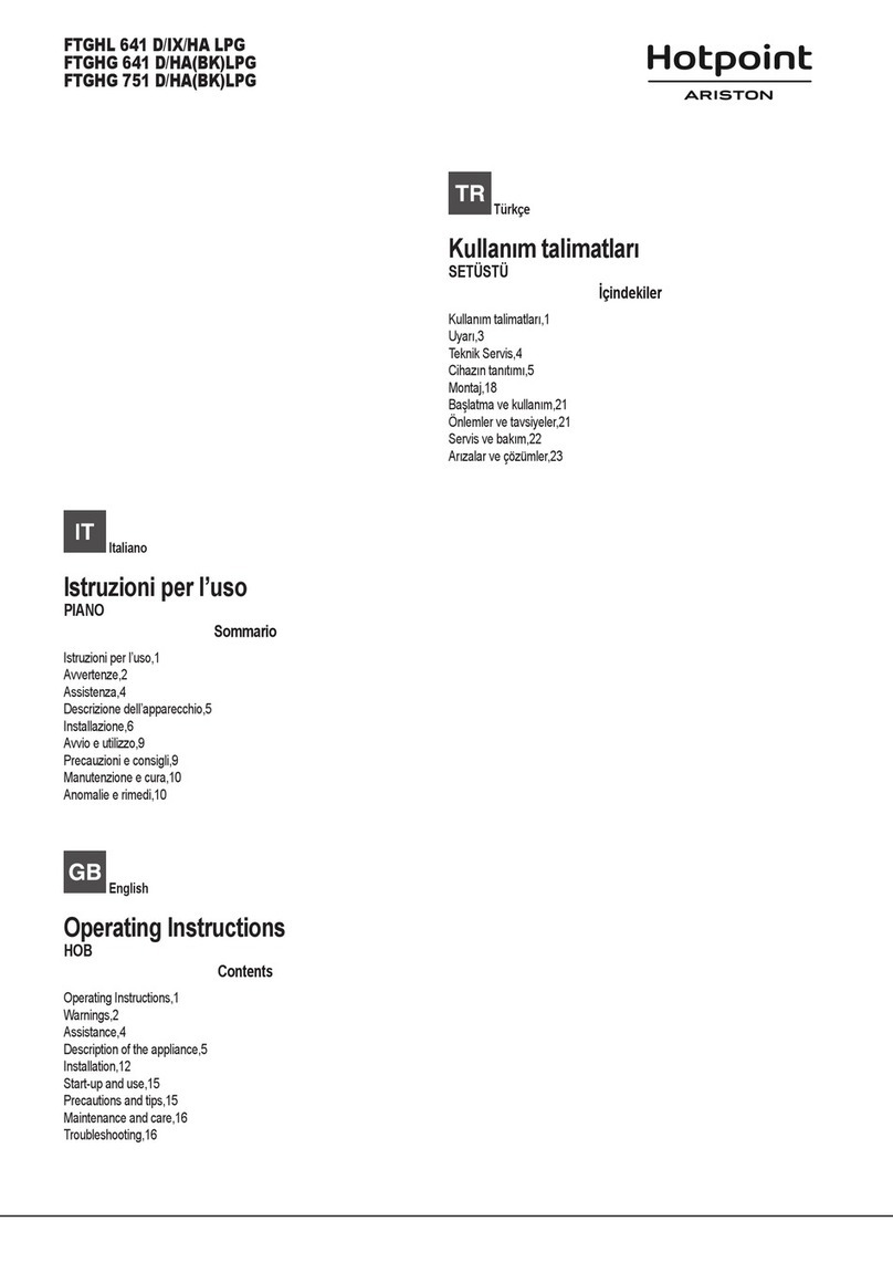 Hotpoint Ariston FTGHL 641 D/IX/HA operating instructions