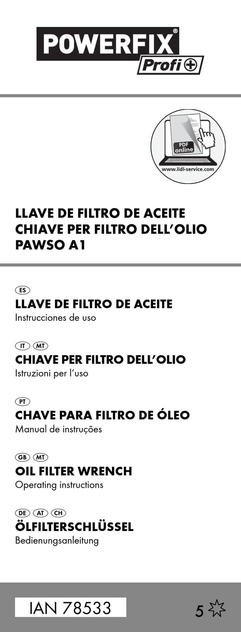Powerfix Profi USER GUIDE & PAWSO A1 User manual