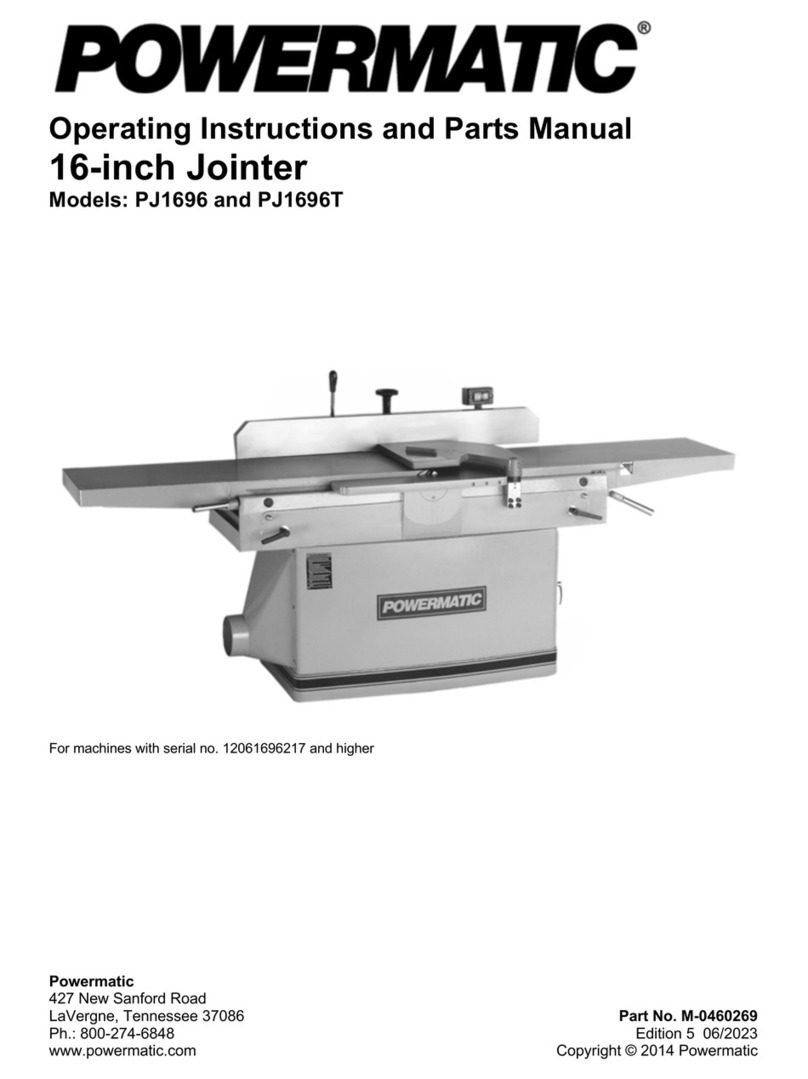 Powermatic PJ1696T Operating instructions and parts manual