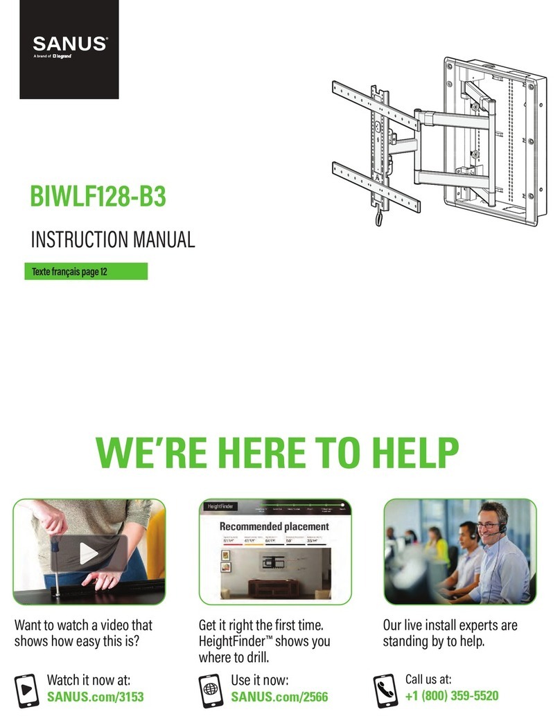 LEGRAND SANUS BIWLF128-B3 User manual
