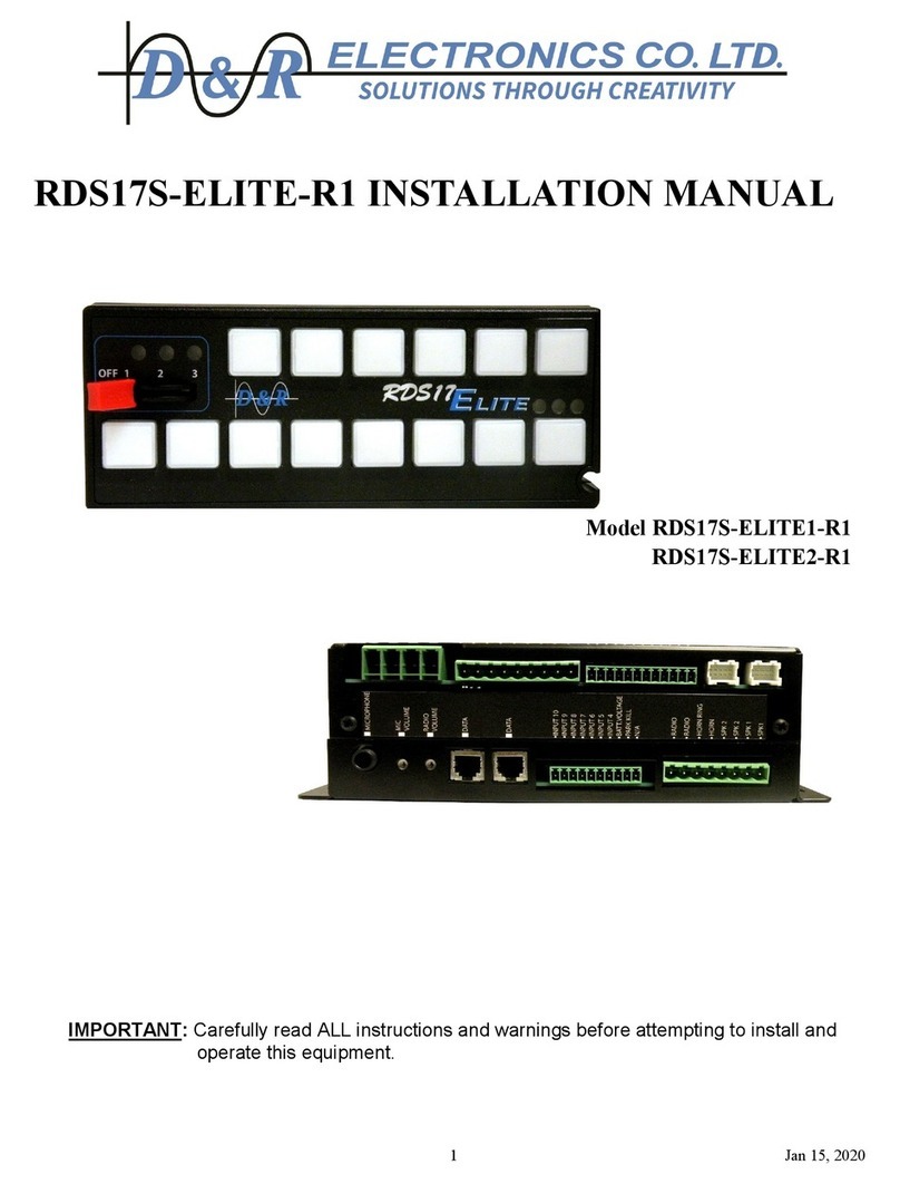 D&R ELECTRONICS RDS17S-ELITE1-R1 User manual
