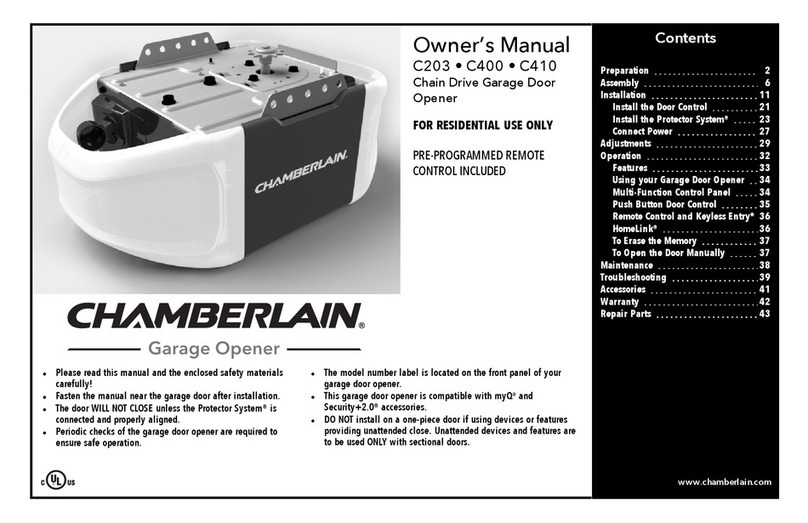 Chamberlain C400 owner's manual