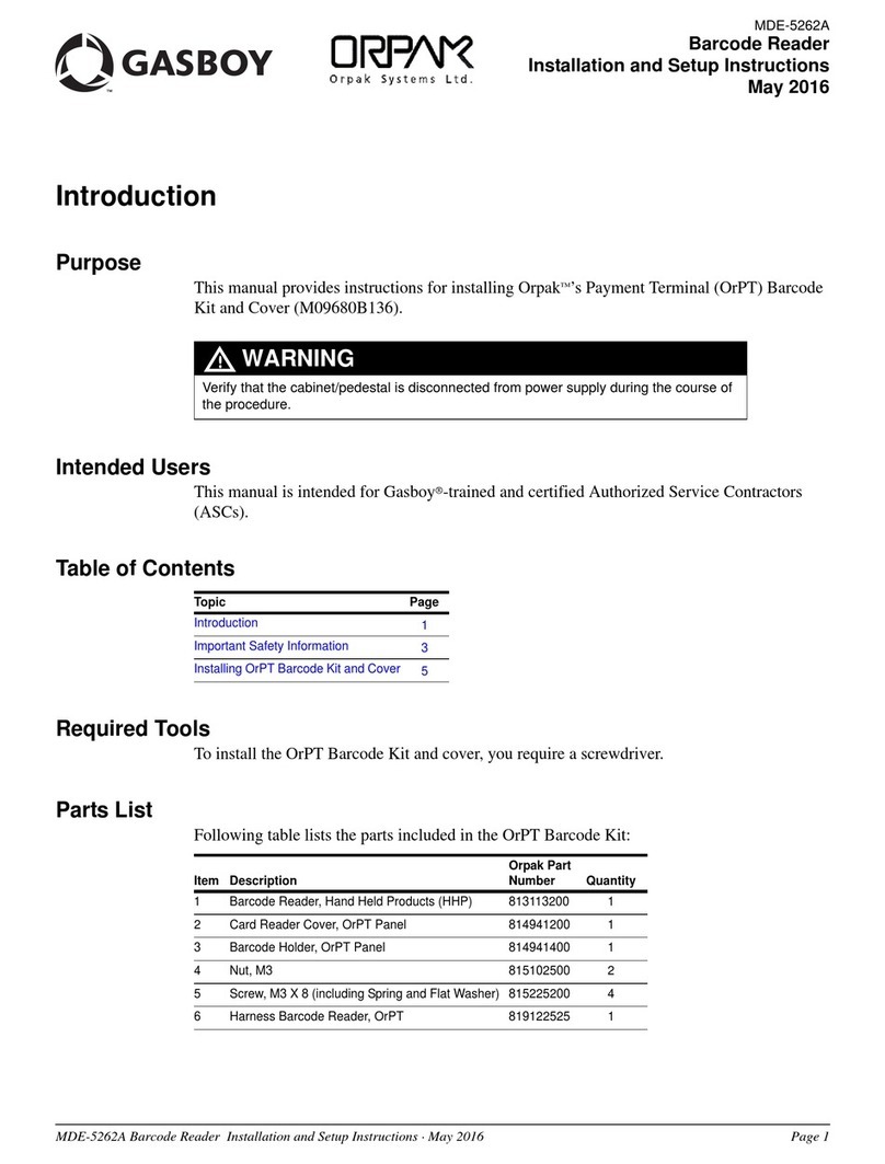 Gasboy Orpak M09680B136 Installation and setting instructions