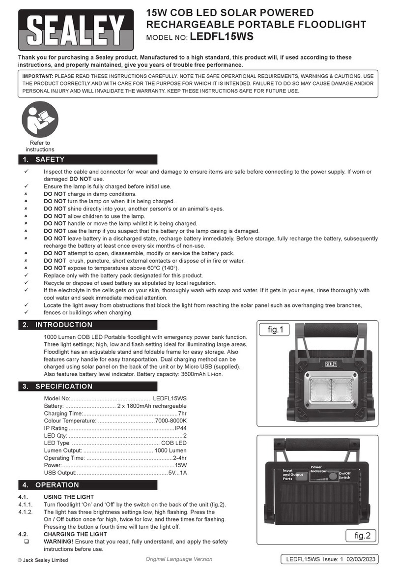 Sealey LEDFL15WS User manual Sealey LEDFL15WS User manual