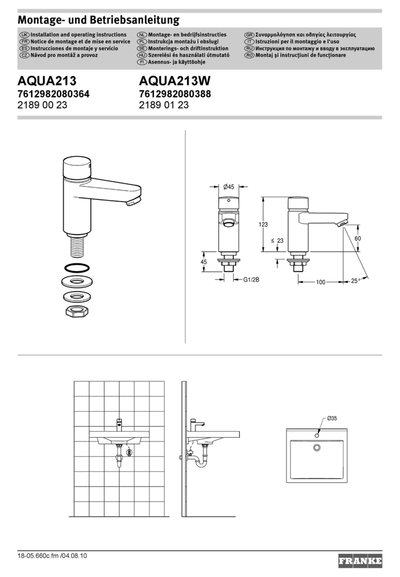 Franke AQUA213 7612982080364 User manual