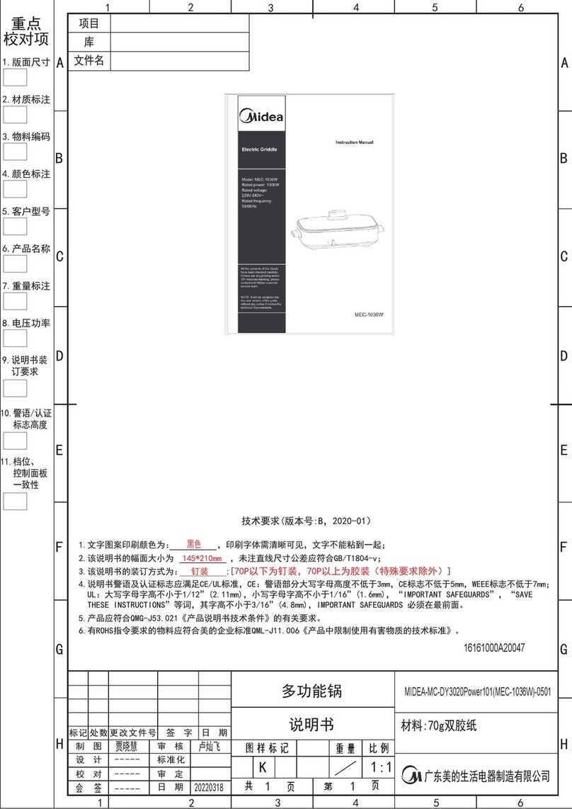 Midea MEC-1036W instruction manual Midea MEC-1036W instruction manual