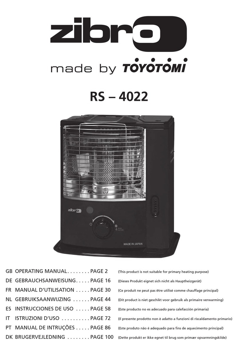 Toyotomi zibro RS-4022 operating manual