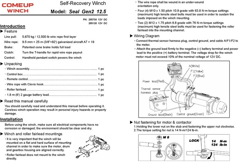 Come.up Winch Seal Gen2 12.5 User manual
