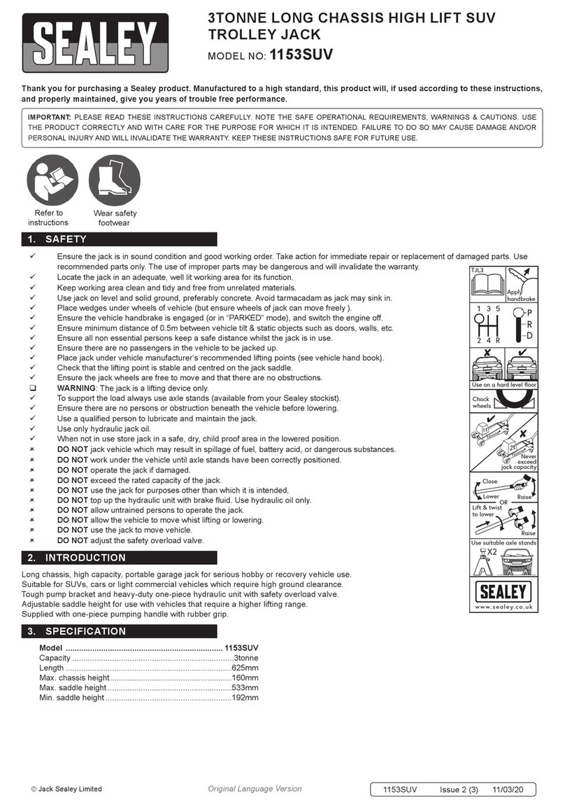 Sealey 1153SUV User manual