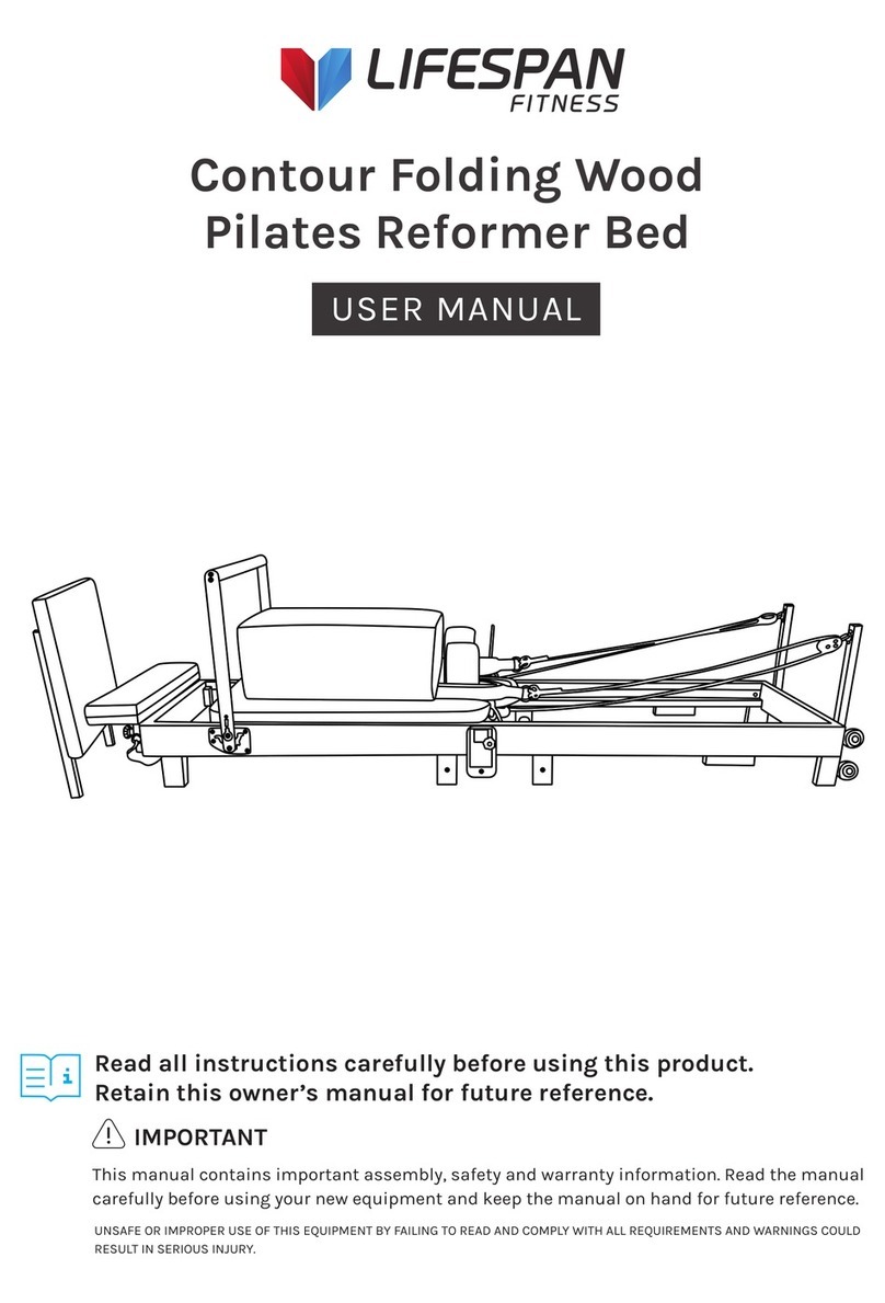 Life Span Contour Folding Wood Pilates Reformer Bed user manual