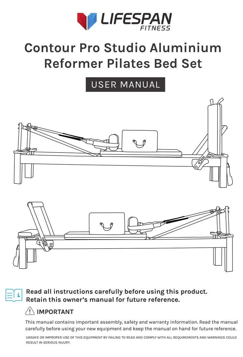 Life Span Contour Pro Studio Aluminium Reformer Pilates Bed... User manual