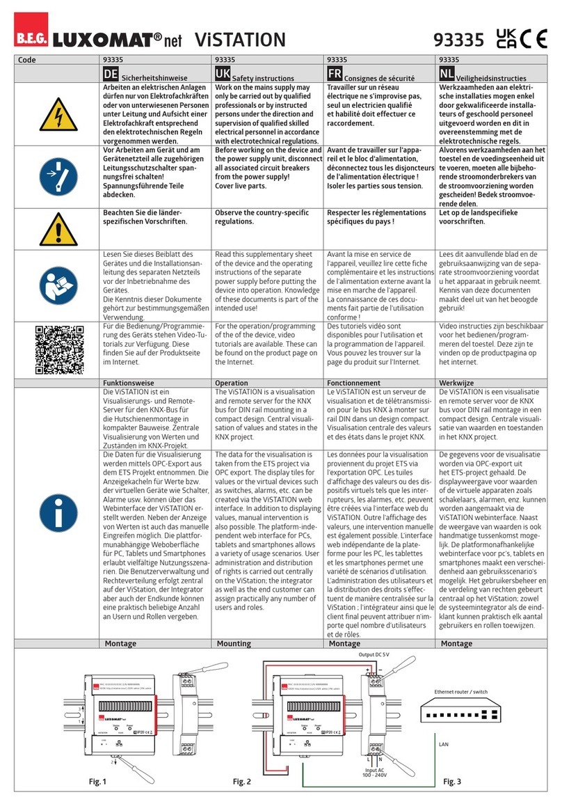 B.E.G. LUXOMAT net ViSTATION quick start guide