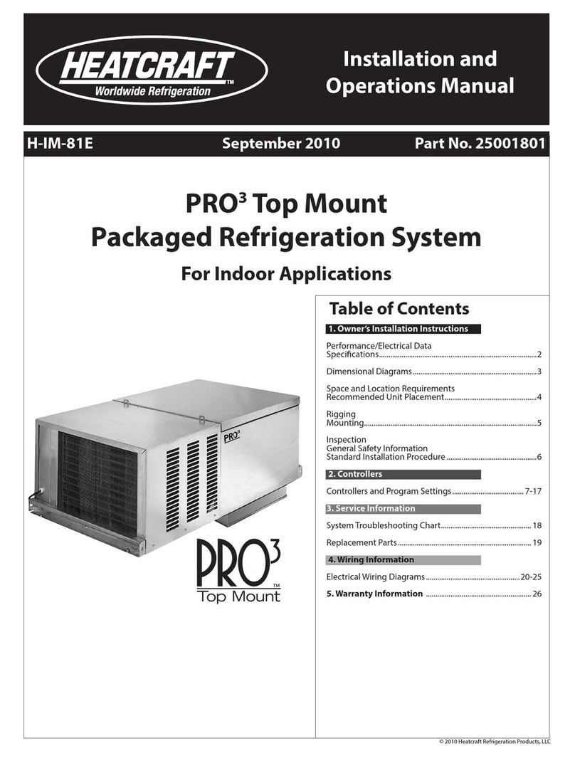Heatcraft Refrigeration Products PRO3 Top Mount H-IM-81E Installation and operation manual Heatcraft Refrigeration Products PRO3 Top Mount H-IM-81E Installation and operation manual