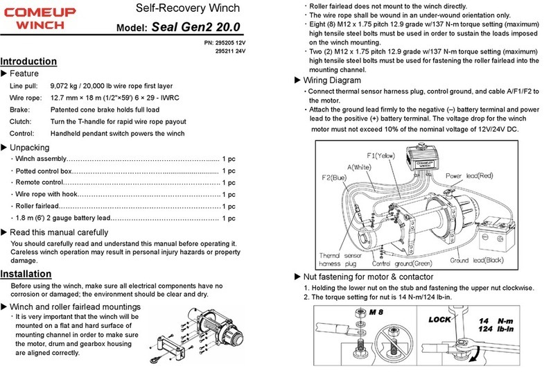 Come.up Winch Seal Gen2 20.0 manual