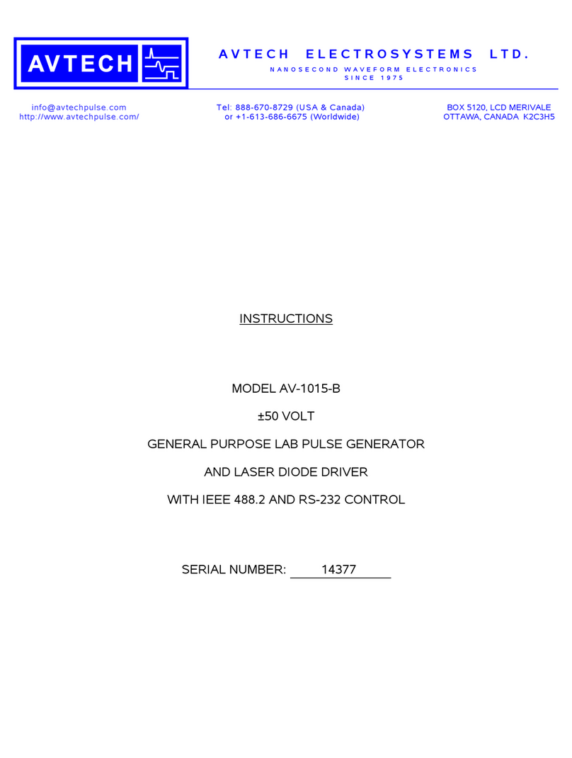 AVTECH ELECTROSYSTEMS LTD. AV-1015-B instructions