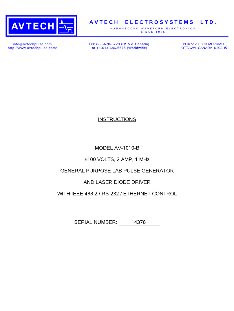 AVTECH ELECTROSYSTEMS LTD. AV-1010-B instructions AVTECH ELECTROSYSTEMS LTD. AV-1010-B instructions