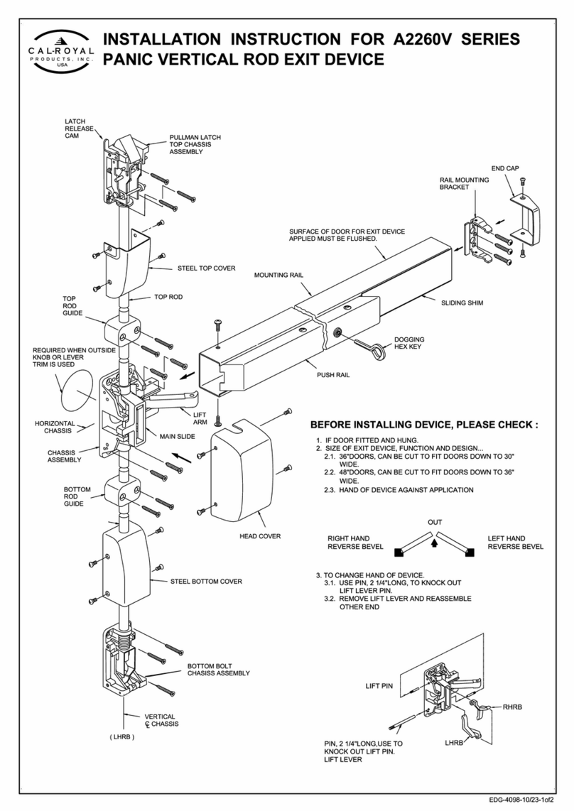 Cal-Royal A2260V Series Installation instruction