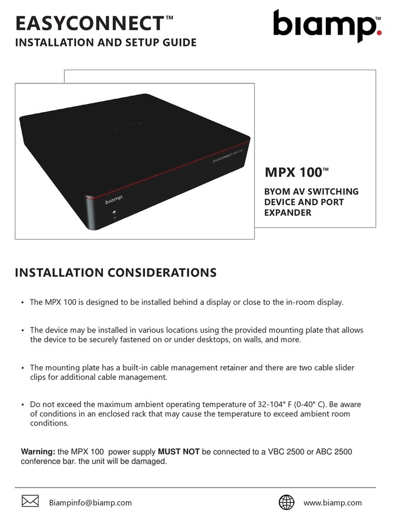 Biamp EASYCONNECT MPX 100 Assembly instructions