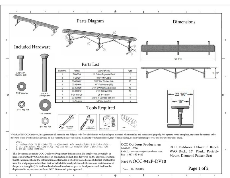 OCC Outdoors Products OCC-942P-DV10 Assembly instructions